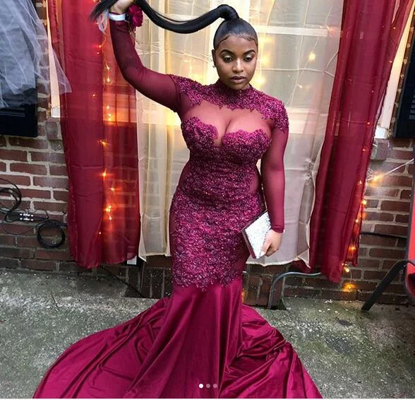 Lowest Prices Burgundy Wine Red Satin Prom Dresses Long Sleeve Lace Appliques Plus Size Evening Formal Gowns,DS4976 Lowest Prices Burgundy Wine Red Satin Prom Dresses Long Sleeve Lace Appliques Plus Size Evening Formal Gowns,DS4976