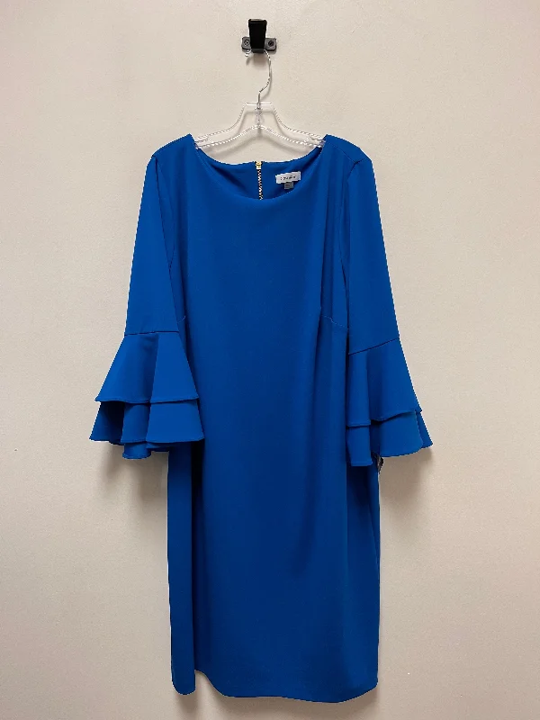 Savings Alert Blue Dress Casual Midi Calvin Klein, Size 2x