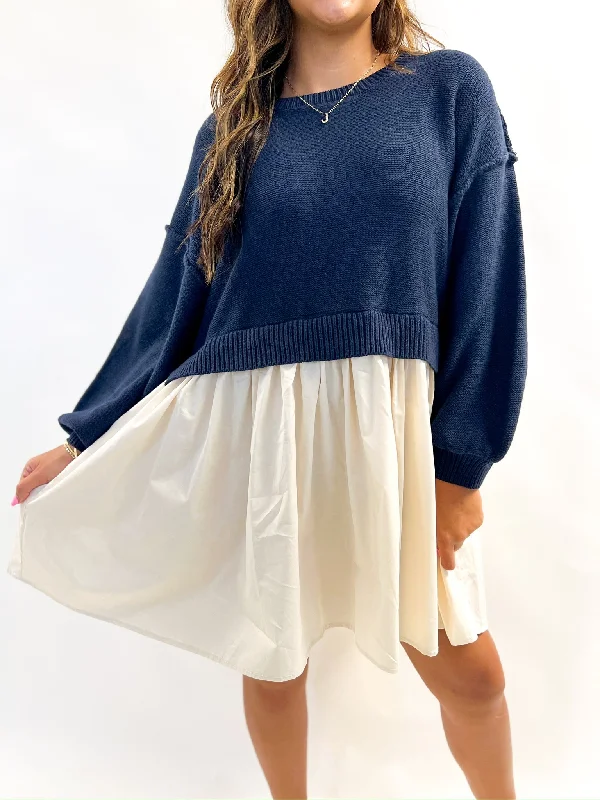 Savings Spectacular Navy Isabel Sweater Dress