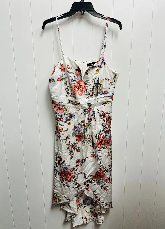 Now or Never Pink & White Dress Party Midi Lulus, Size Xl