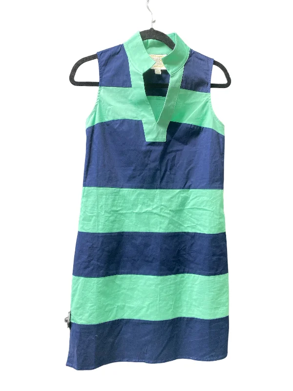 While Supplies Last Striped Pattern Dress Casual Short Sail To Sable, Size Xs