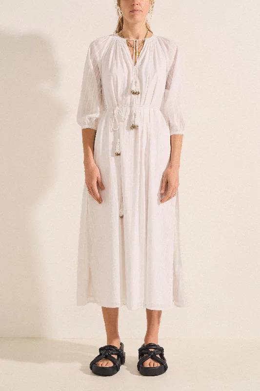 Daily Specials Priam Striped Cotton Voile Caftan