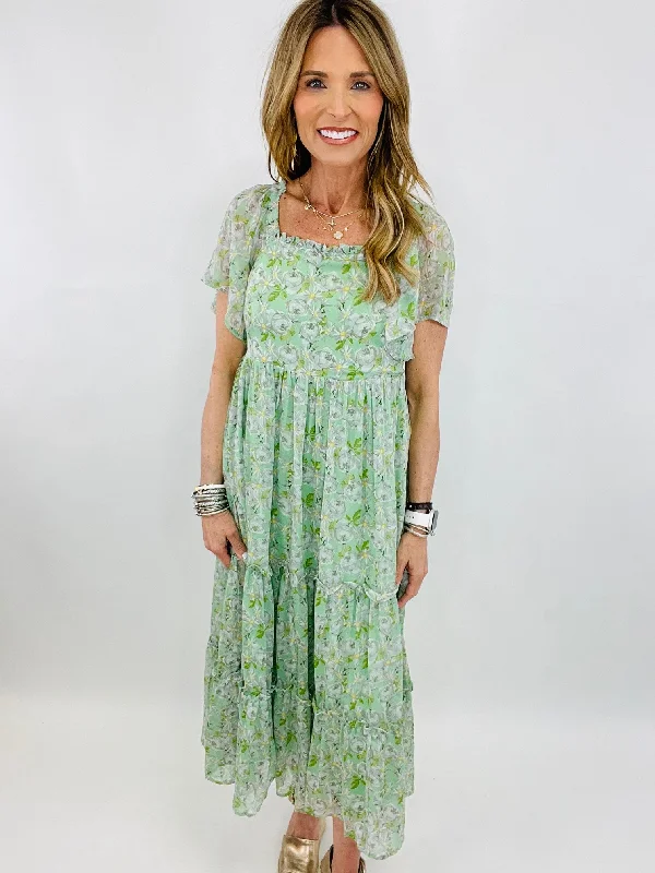 New Markdowns PICKING THE SEAGRASS MIDI DRESS