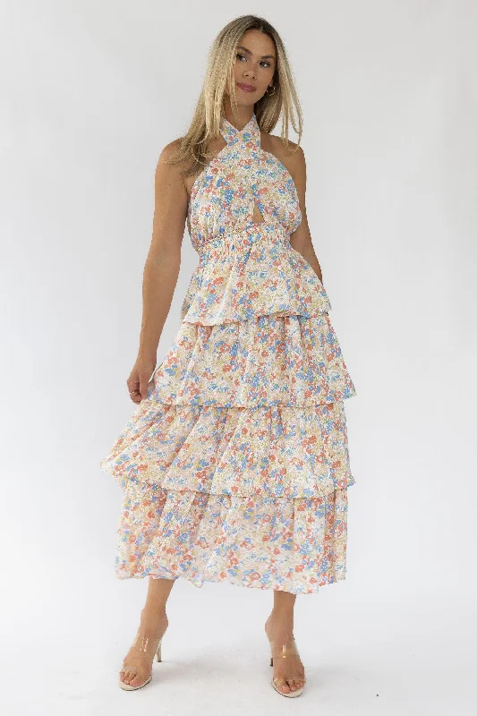 Must-Have Deals Kiera Floral Halter Midi Dress