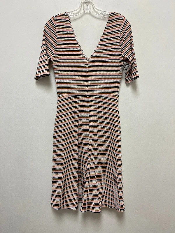 New Markdowns Striped Pattern Dress Casual Midi Socialite, Size S