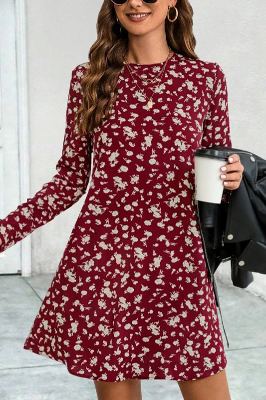 Final Clearance WOMEN SHORT LENGTH FLORAL PRINT CASUAL DRESS