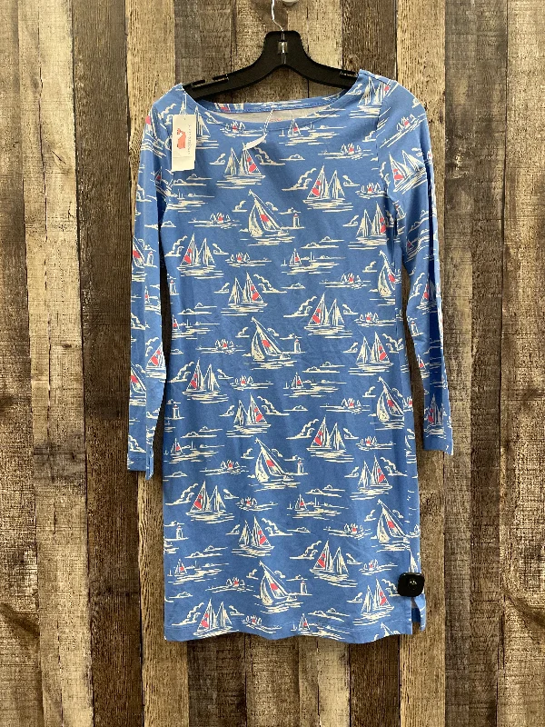 Blowout Deals Blue Dress Casual Midi Vineyard Vines, Size Xxs