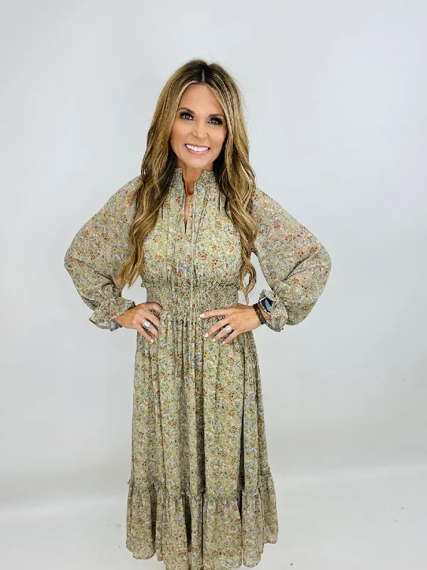 Super Bargain FEELING FLORAL MIDI DRESS
