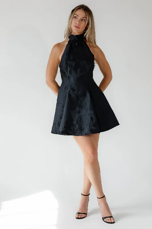 The Best Prices Mae Black Halter Mini Dress - Final Sale