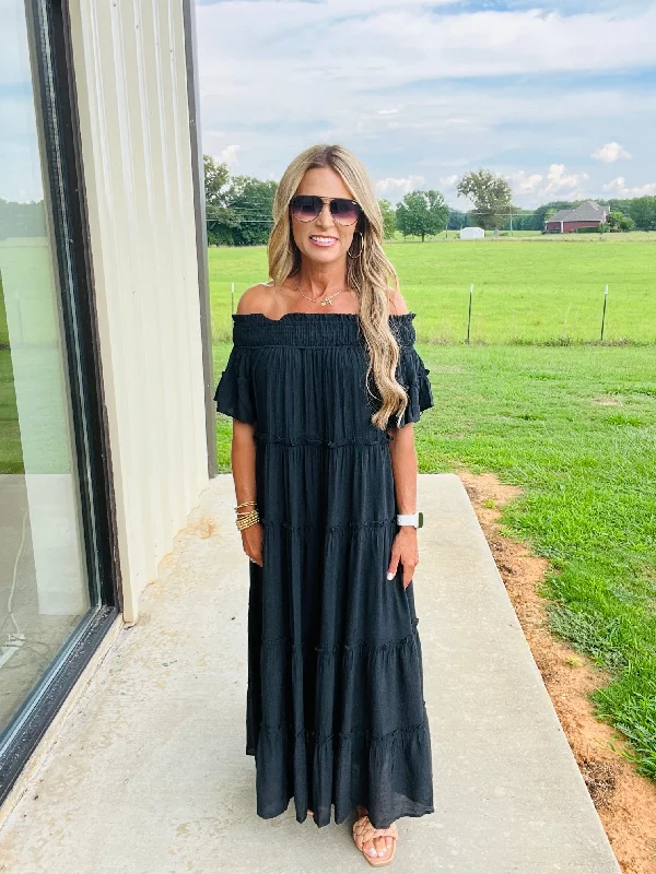 Hot Deal BLACK MOROCCAN DRESS