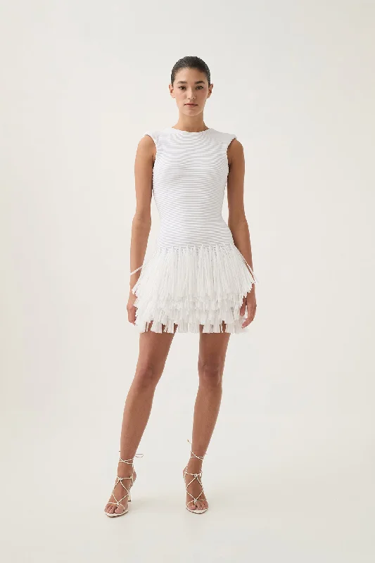 Discount Extravaganza Rushes Raffia Knit Mini Dress