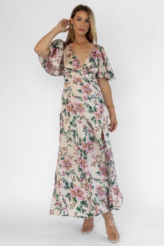 Price Reduction Birdie Pink Floral Maxi Dress