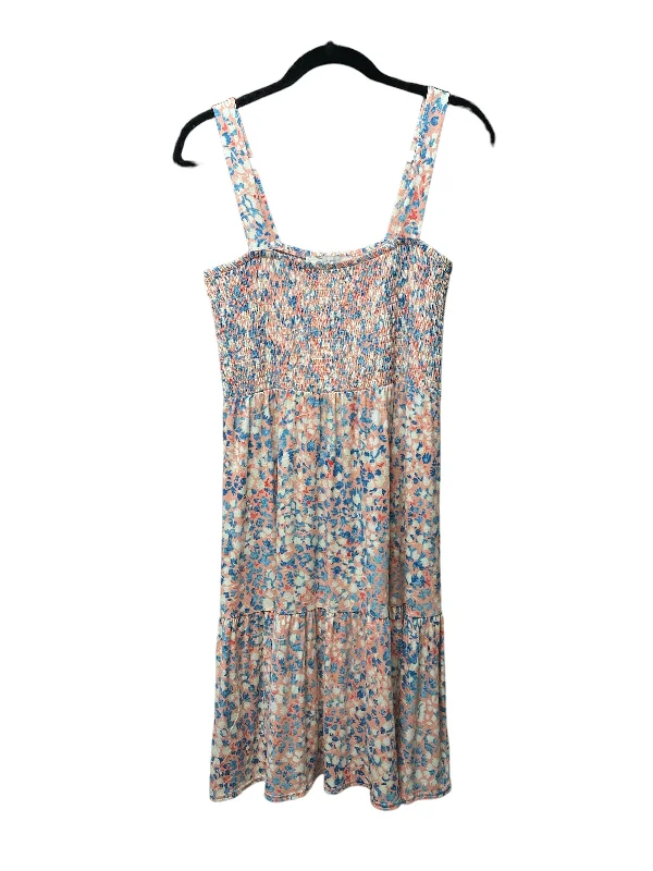 Deep Discounts Floral Print Dress Casual Short Loft, Size S