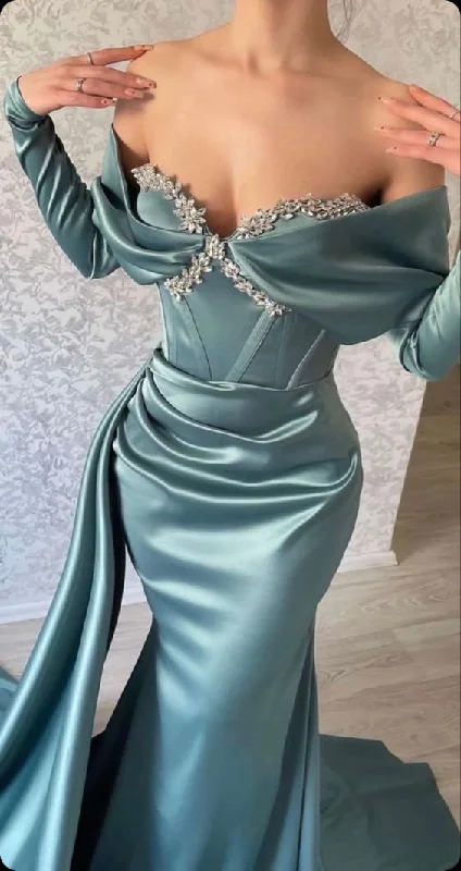 Instant Discount Women's luxury satin prom dress,DS4954