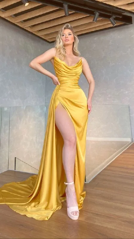 Weekend Special Yellow Sexy V-Neck Long Formal Prom Dress , Mermaid Evening Dress, Strapless High Side Split, Prom Dresses for Celebrity Party Gowns,DS4770 Weekend Special Yellow Sexy V-Neck Long Formal Prom Dress , Mermaid Evening Dress, Strapless High Side Split, Prom Dresses for Celebrity Party Gowns,DS4770