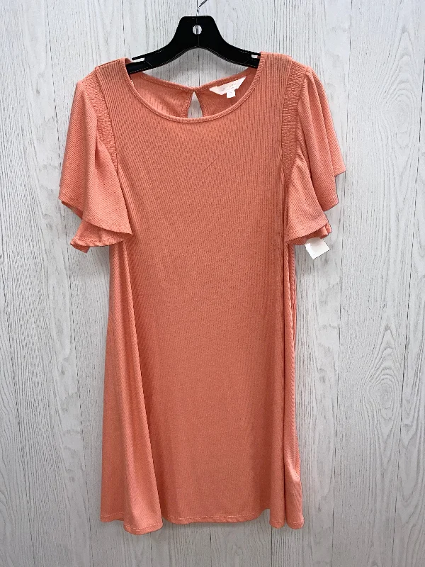 Price Rollback Peach Dress Casual Midi Lc Lauren Conrad, Size M