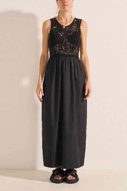 Big Savings Socrates Hand Crochet Black Dress