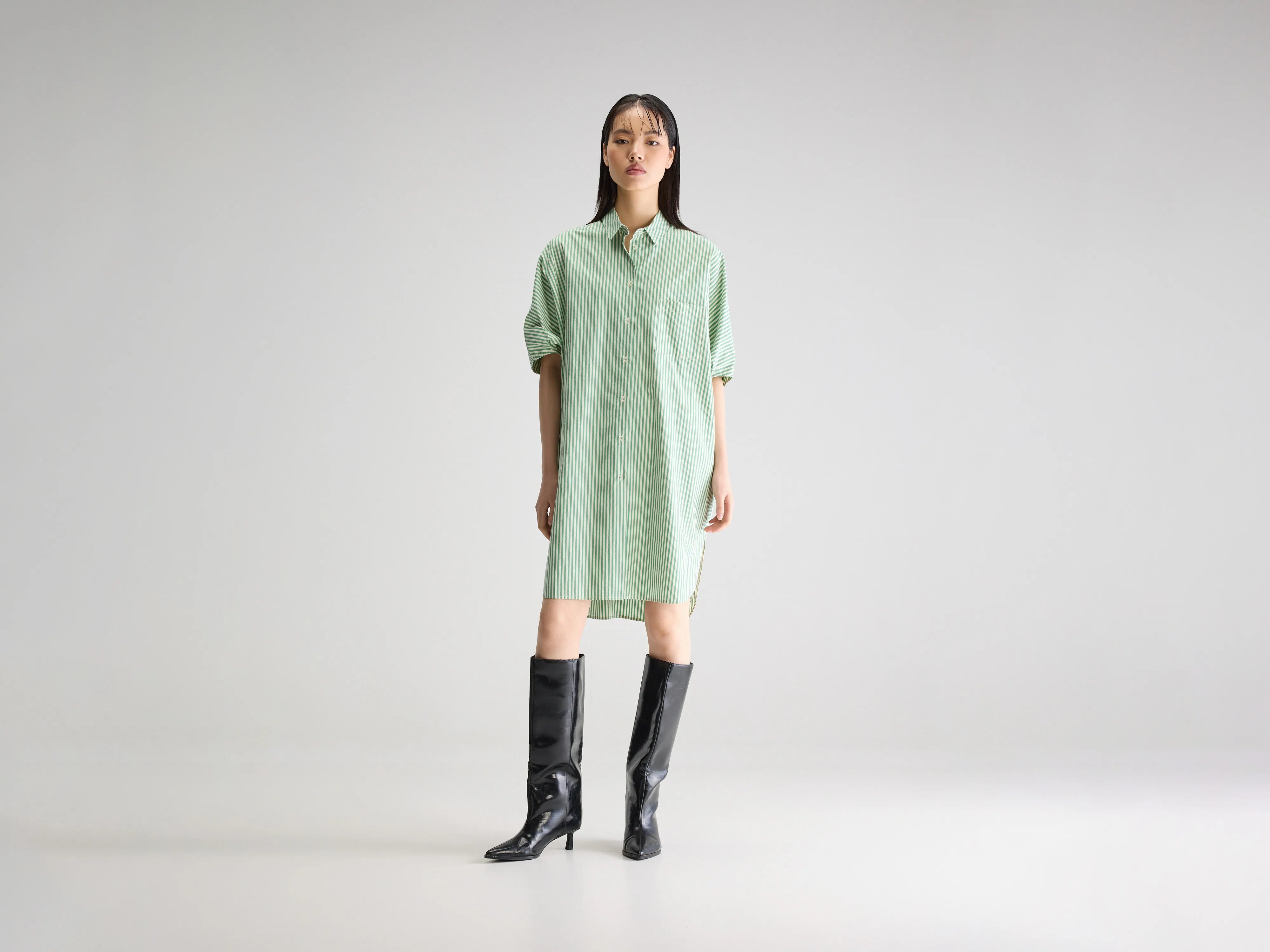 Limited Time Offer Jeanne shirt dress (251 / W / STRIPE B)