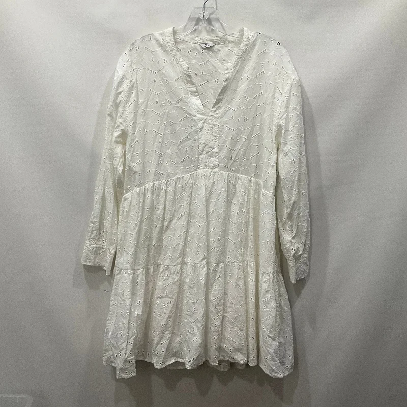 Best Seller White Dress Casual Midi Rails, Size L
