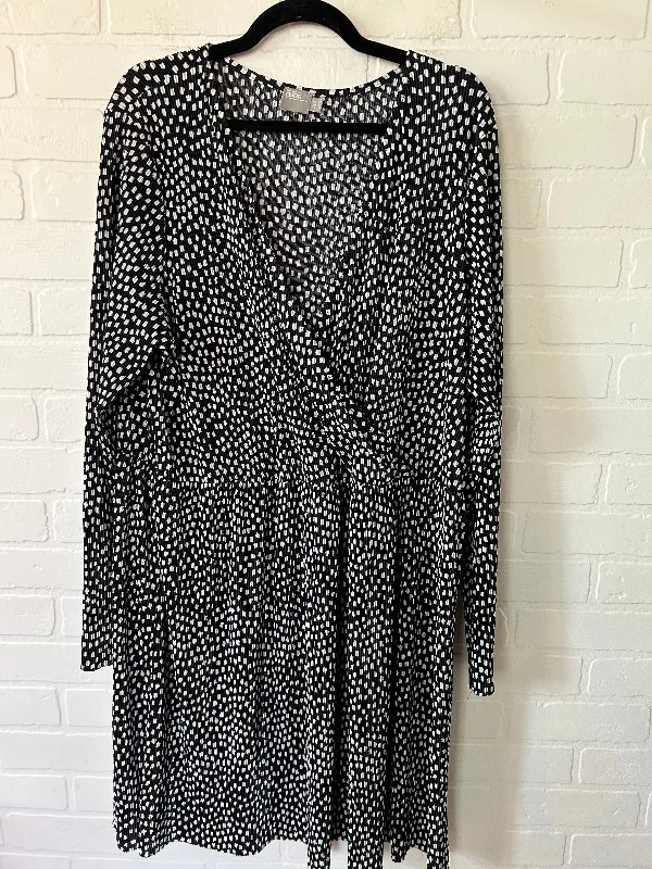 Steals and Deals Black & White Dress Casual Short Asos, Size 1x