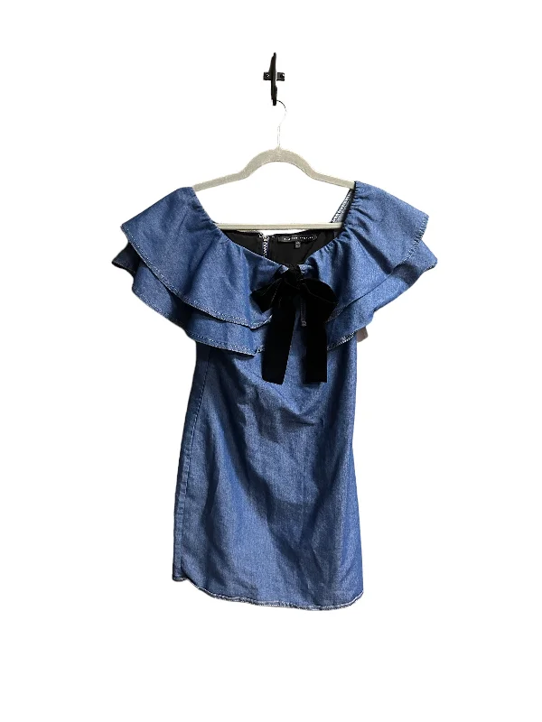 Crazy Savings Blue Denim Dress Casual Short English Factory, Size S