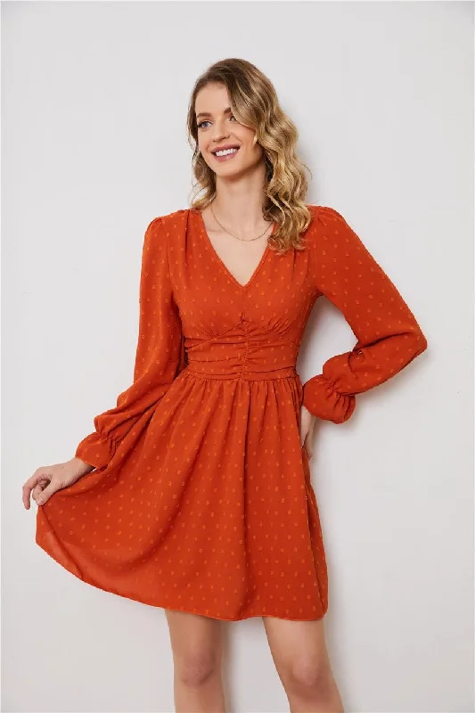 Mega Sale POLKA DOT LACED V NECK MIDI DRESS