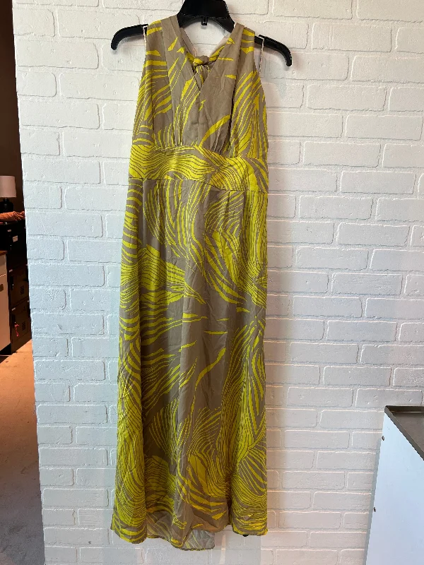 Flash Deals Tan & Yellow Dress Party Midi Banana Republic, Size 1x