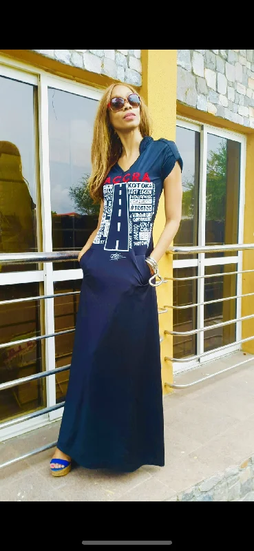Super Sale MAXI LOVE ACCRA HOODED DRESS, NO ANKARA DETAIL