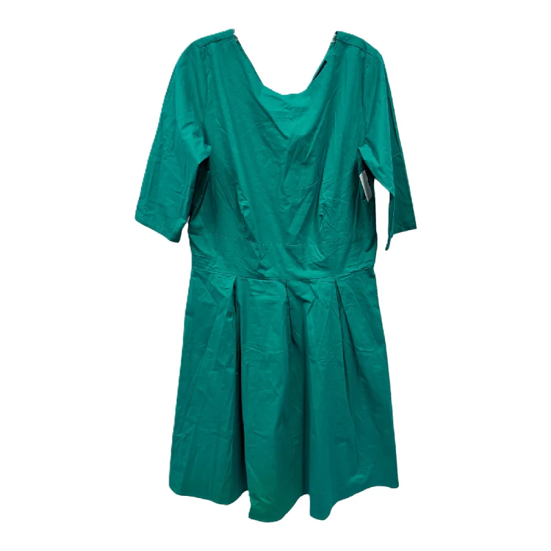 Extra Savings Green Dress Casual Short , Size: 1x