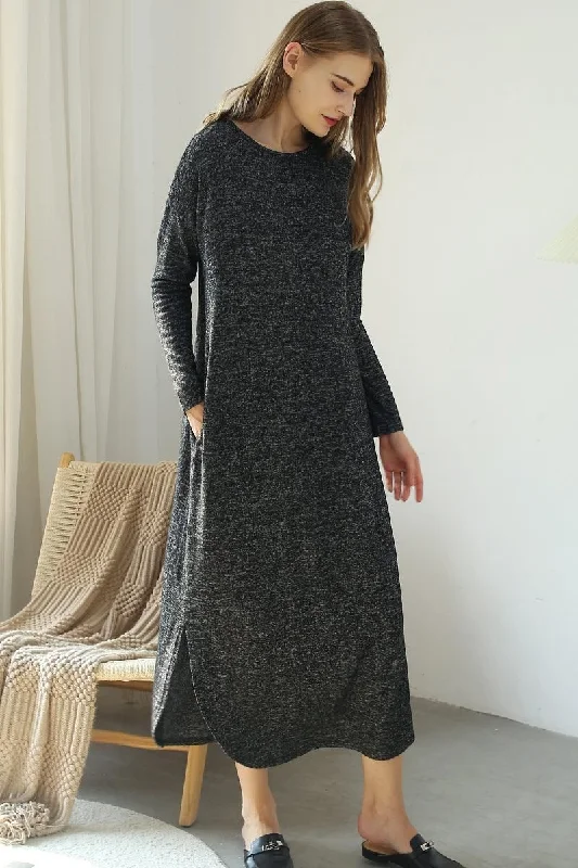 Price Cut SOFT AND WARM ROUND NECK SWEATER KNIT TUNIC DRESS