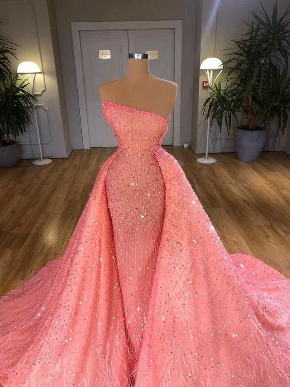 Overstock Sale Pink long prom dress formal evening dress, party dress,DS4528