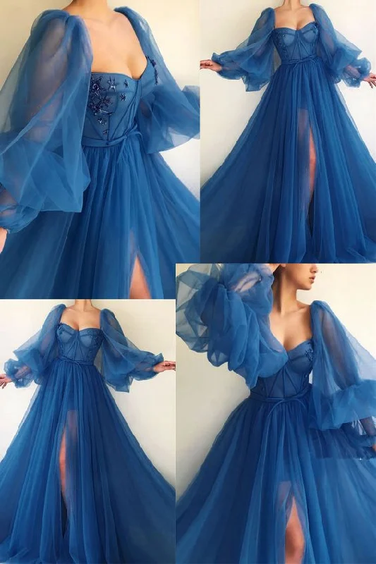Super Sale Puff Sleeve Prom Dresses,DS4871