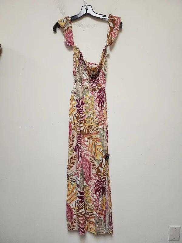 Weekend Special Tropical Print Dress Casual Maxi Lush, Size M