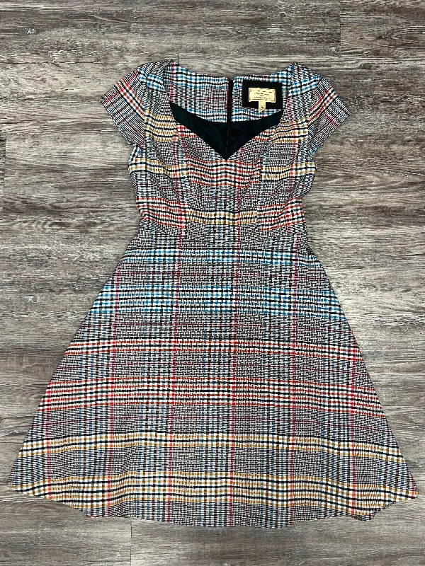 Extra Savings Plaid Pattern Dress Casual Midi Anthropologie, Size 4