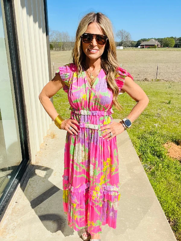 Big Discounts HAWAIIAN BRUNCH DRESS- PINK