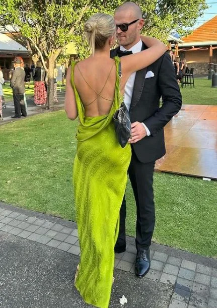 Special Price Green Backless Elegant Long Party Dress with Slit, DP2008