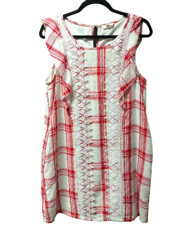 Final Markdown Red & White Dress Casual Short Entro, Size S
