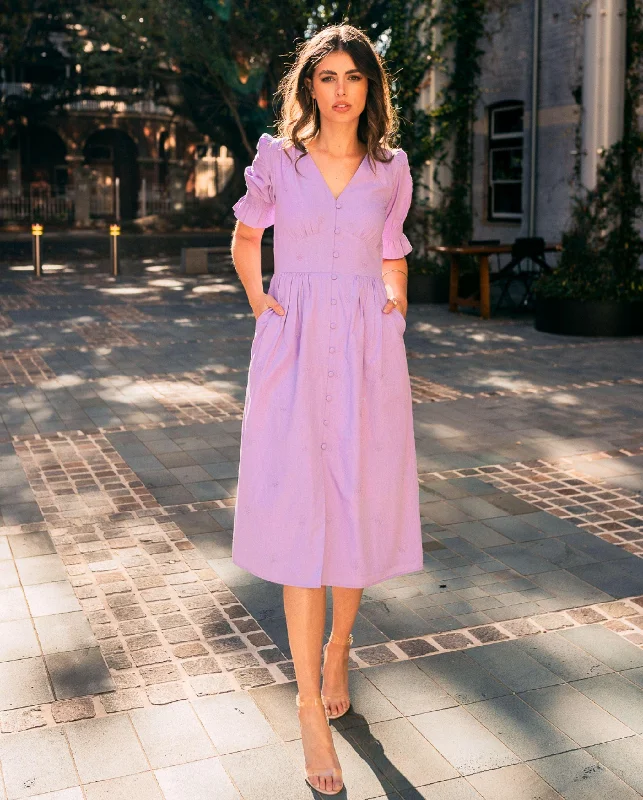 Deal Mania Aasia Lilac Midi Dress