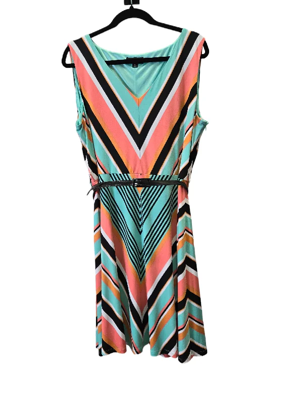 Price Rollback Multi-colored Dress Casual Midi Tahari By Arthur Levine, Size Xl