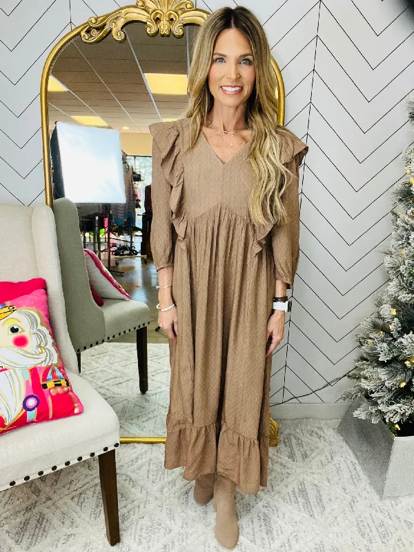 Can't Be Beat THE MOCHA MIDI DRESS