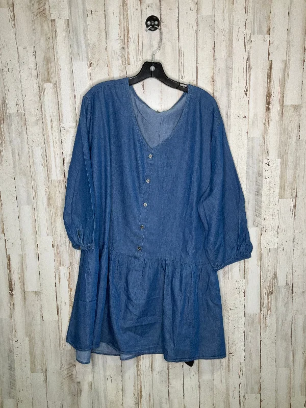 Limited Stock Blue Denim Dress Casual Midi True Craft, Size 3x
