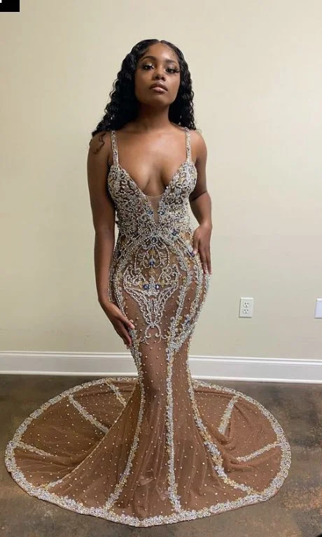 Crazy Savings Black Girl Glamorous Mermaid Evening Gowns Prom Dresses,BL18618