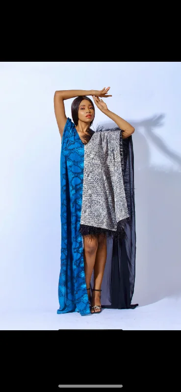Price Drop Mombasa  Empress Dress with Plumage Detail