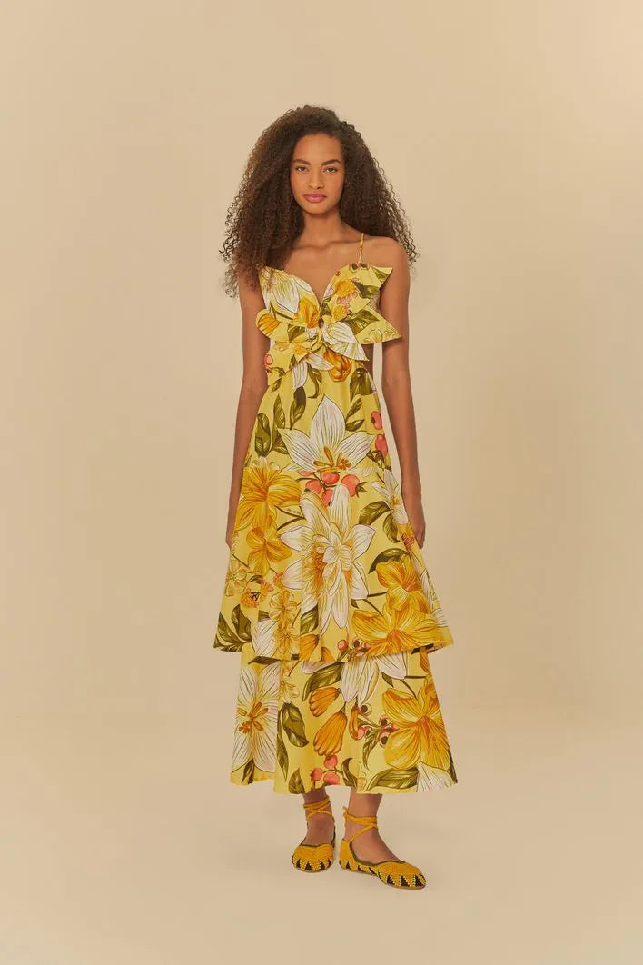 Inventory Reduction Vestido Flor Floral Ararajuba Corrida