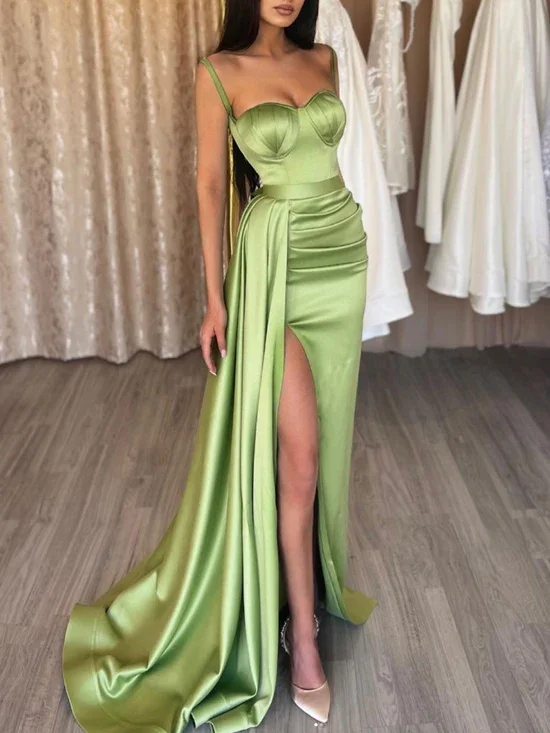 Extra Savings Simple sweetheart neck green tulle formal dress, green evening dress,DS4822