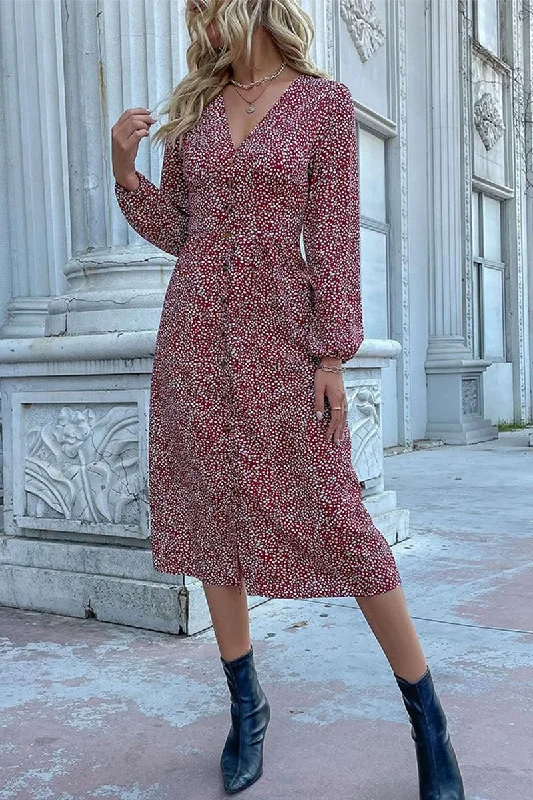 Hurry In LONG SLEEVE BUTTON DOWN SHIRT DRESS