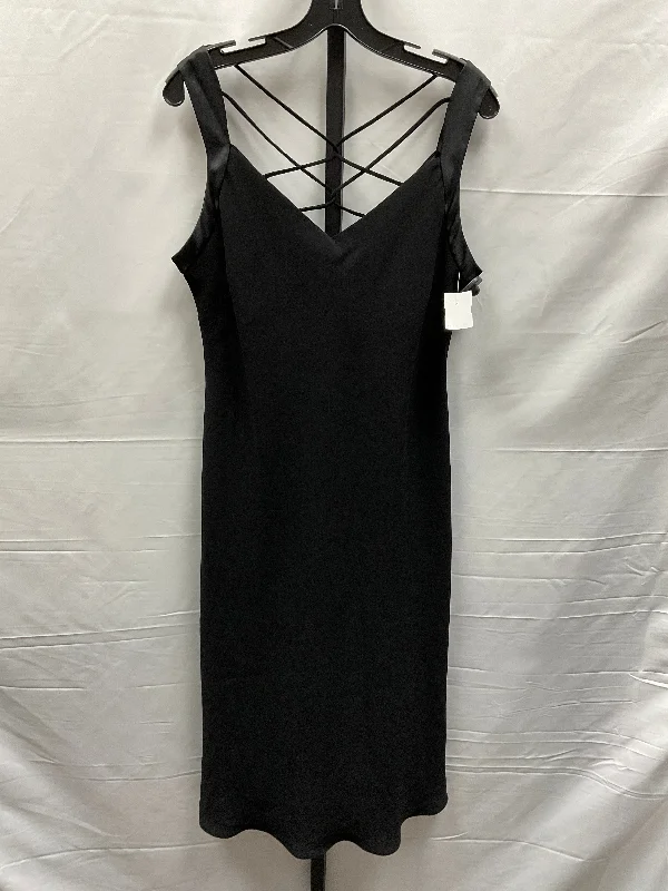 Incredible Offers Black Dress Party Midi Evan-picone, Size Xl