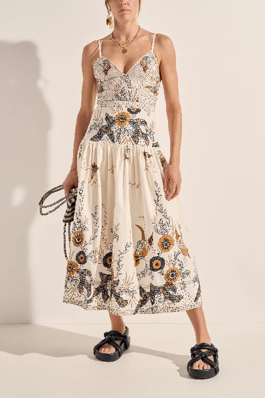 Best Seller Aphrodite Cream Batik Print Dress