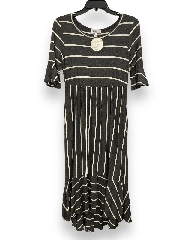 Can't Miss Striped Pattern Dress Casual Midi Clothes Mentor, Size M