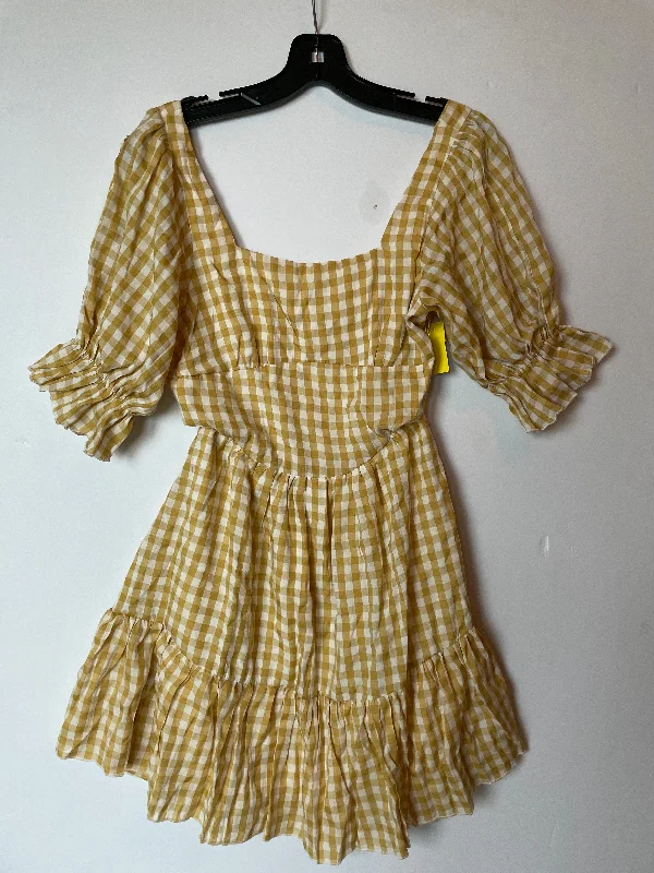 Epic Deals Checkered Pattern Dress Casual Short Clothes Mentor, Size M